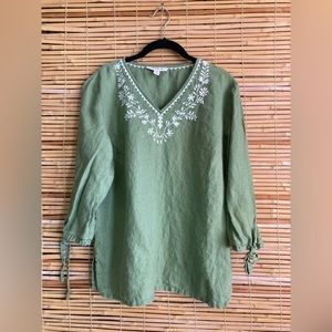 Linen JM Collection casual 3/4 sleeve top